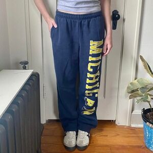 Vintage 90s y2k low rise wide leg Michigan spell out sweatpants